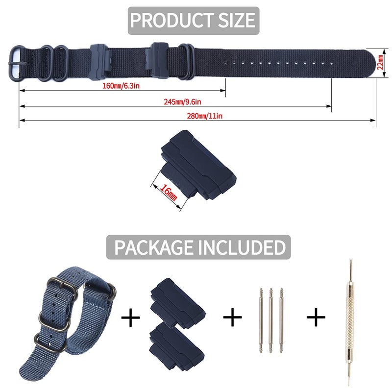 MCXGL Heavy duty nylon watch strap + Adapter 16mm Replacement for GShock Dw5600 GW6900 GA110 GA120 GA100 mens watch band - Image 3